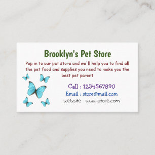 Morpho butterflies cartoon illustration business card