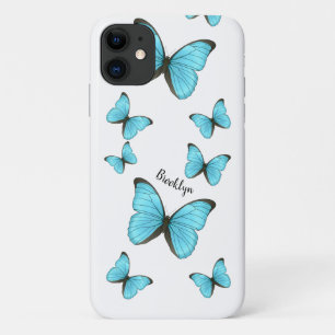 Morpho butterflies cartoon illustration iPhone 11 case
