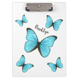 Morpho butterflies cartoon illustration clipboard