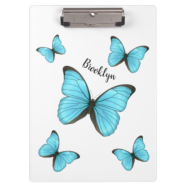 Morpho butterflies cartoon illustration  clipboard (Front)