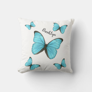 Morpho butterflies cartoon illustration cushion