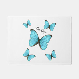 Morpho butterflies cartoon illustration doormat