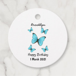 Morpho butterflies cartoon illustration favour tags