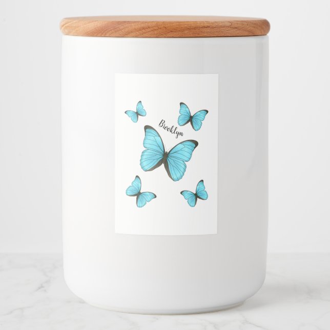 Morpho butterflies cartoon illustration  food label (Front)