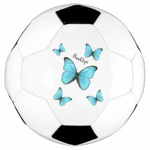 Morpho butterflies cartoon illustration  football