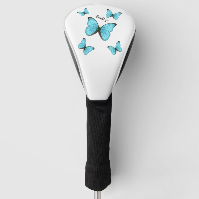 Morpho butterflies cartoon illustration  golf head cover (Front)