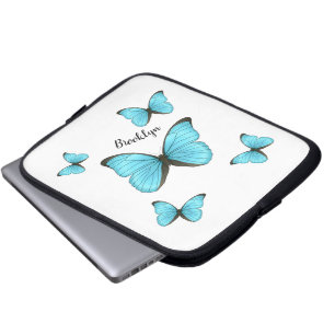 Morpho butterflies cartoon illustration laptop sleeve