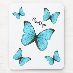 Morpho butterflies cartoon illustration mouse mat