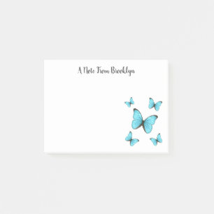 Morpho butterflies cartoon illustration  post-it notes