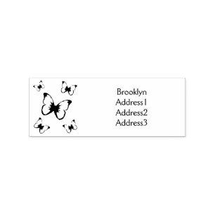 Morpho butterflies cartoon illustration rubber stamp