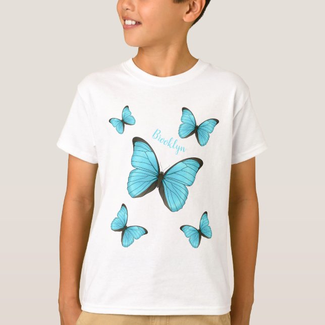 Morpho butterflies cartoon illustration T-Shirt (Front)