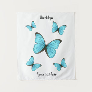 Morpho butterflies cartoon illustration tapestry