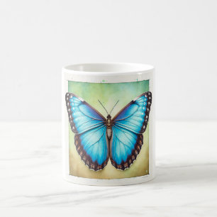 Morpho Butterfly 110924IREF224 - Watercolor Coffee Mug
