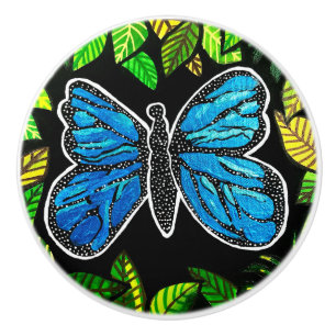 Morpho Butterfly Ceramic Knob