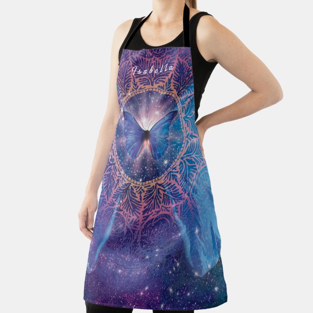 Morpho butterfly / Galaxy Mandala  Apron (Insitu)