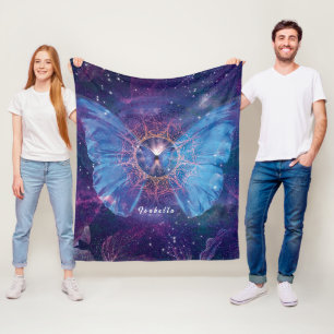 Morpho butterfly / Galaxy Mandala Fleece Blanket