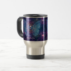 Morpho butterfly / Galaxy Mandala Travel Mug