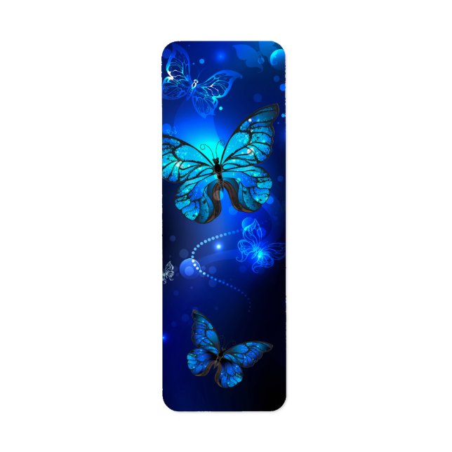 Morpho Butterfly in the Dark Background (Front)