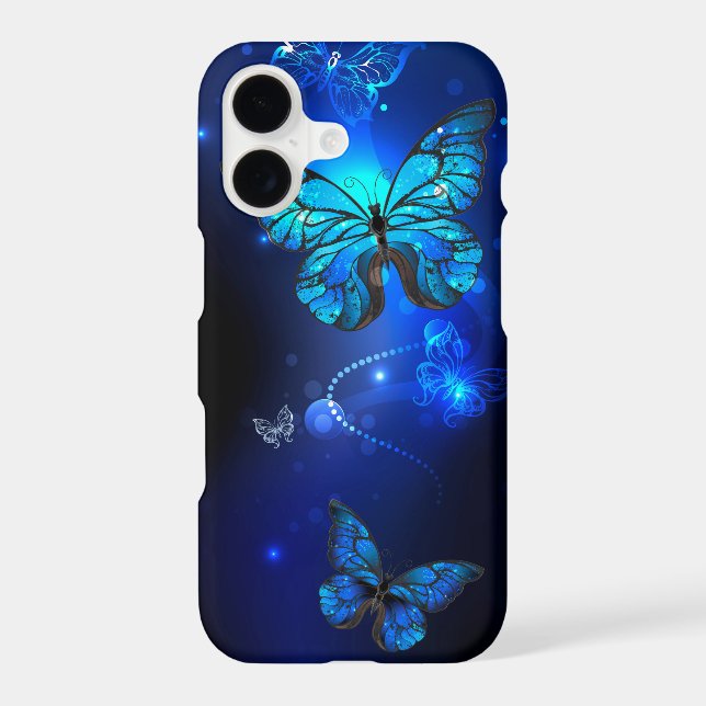 Morpho Butterfly in the Dark Background (Back)