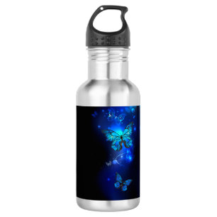 Morpho Butterfly in the Dark Background 532 Ml Water Bottle