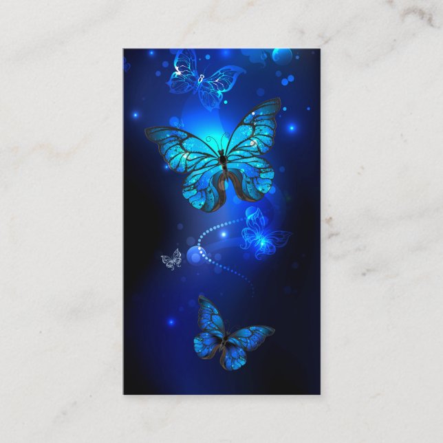 Morpho Butterfly in the Dark Background Advice Card (Front)