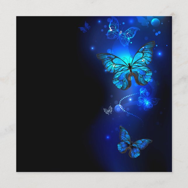 Morpho Butterfly in the Dark Background Advice Card (Front)