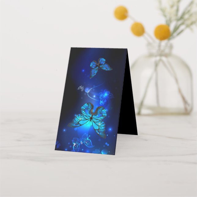 Morpho Butterfly in the Dark Background Appointment Card (Back)