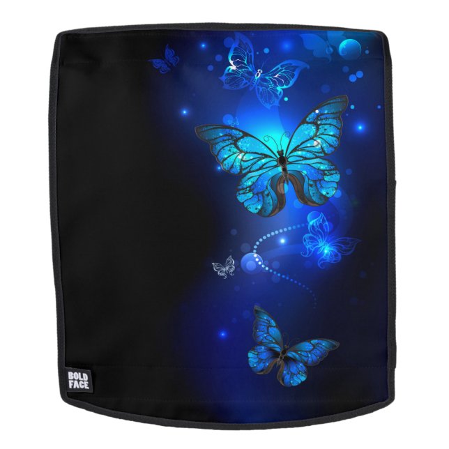Morpho Butterfly in the Dark Background Backpack (Removable Face)
