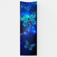 Morpho Butterfly in the Dark Background