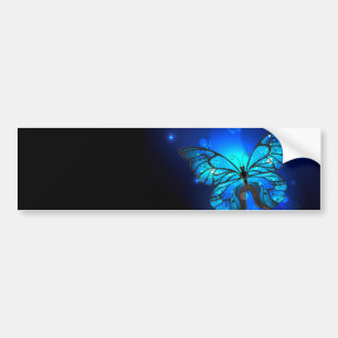 Morpho Butterfly in the Dark Background Bumper Sticker