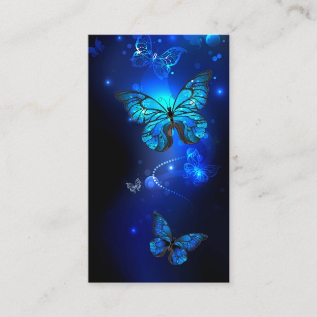 Morpho Butterfly in the Dark Background Business Card (Front)
