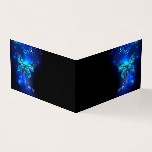Morpho Butterfly in the Dark Background Business Card (Outside)