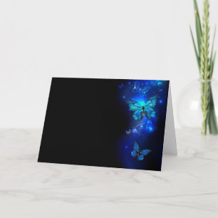 Morpho Butterfly in the Dark Background Card