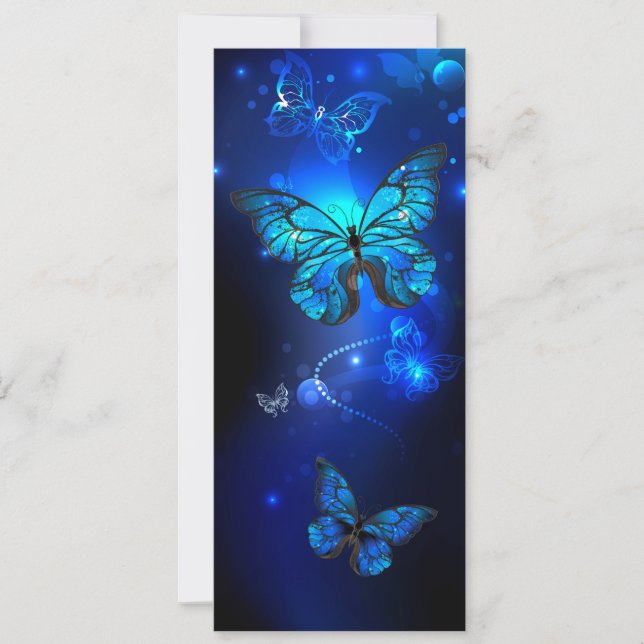 Morpho Butterfly in the Dark Background Card (Front)