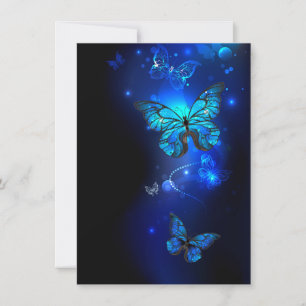 Morpho Butterfly in the Dark Background Card