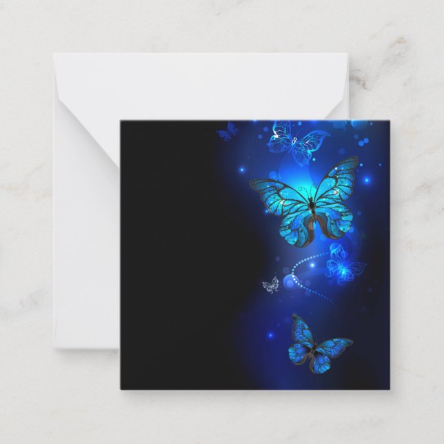 Morpho Butterfly in the Dark Background Card (Front)