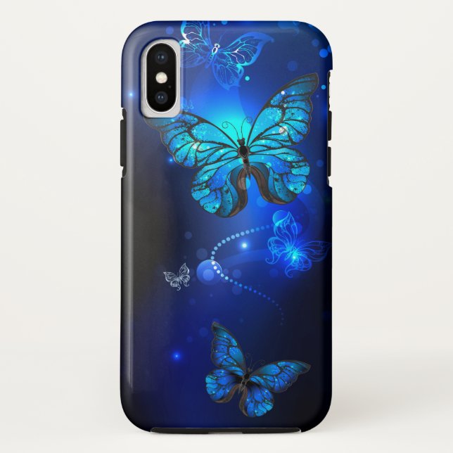 Morpho Butterfly in the Dark Background Case-Mate iPhone Case (Back)