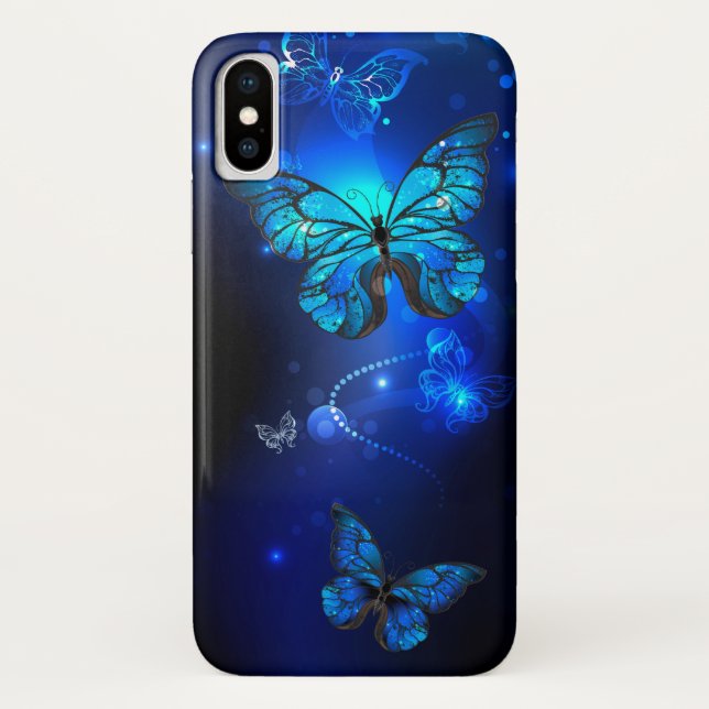 Morpho Butterfly in the Dark Background Case-Mate iPhone Case (Back)