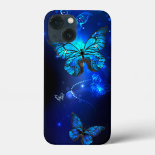 Morpho Butterfly in the Dark Background iPhone 13 Mini Case