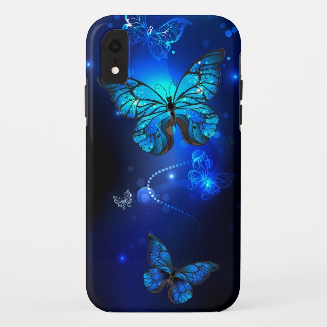 Morpho Butterfly in the Dark Background Case-Mate iPhone Case (Back)