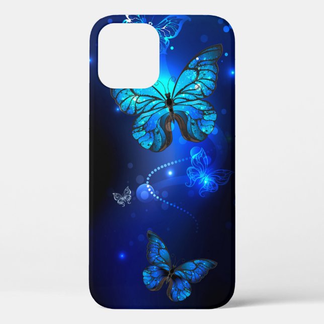 Morpho Butterfly in the Dark Background Case-Mate iPhone Case (Back)