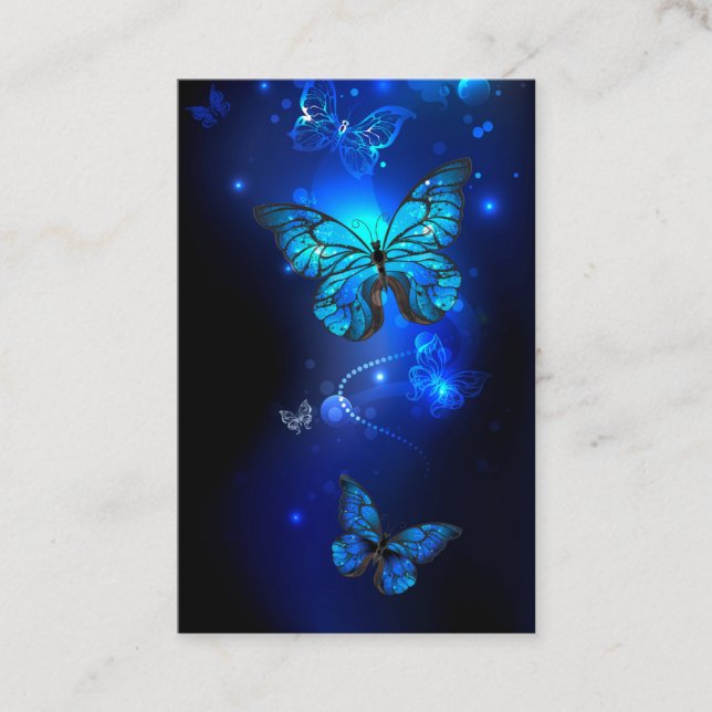 Morpho Butterfly in the Dark Background Discount Card (Front)