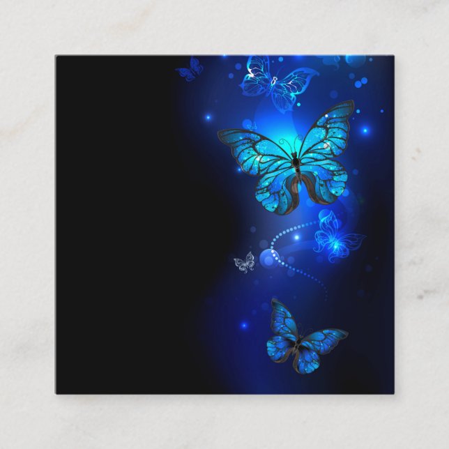 Morpho Butterfly in the Dark Background Enclosure Card (Front)