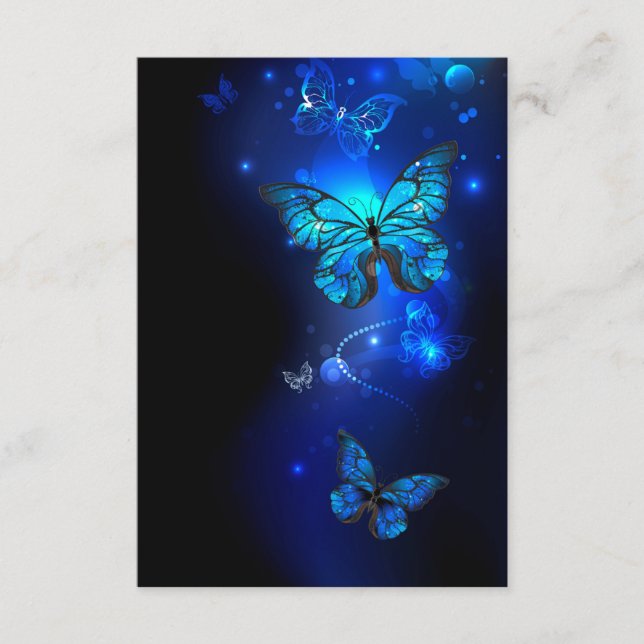 Morpho Butterfly in the Dark Background Enclosure Card (Front)