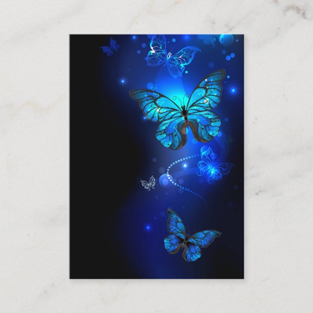 Morpho Butterfly in the Dark Background Enclosure Card (Front)