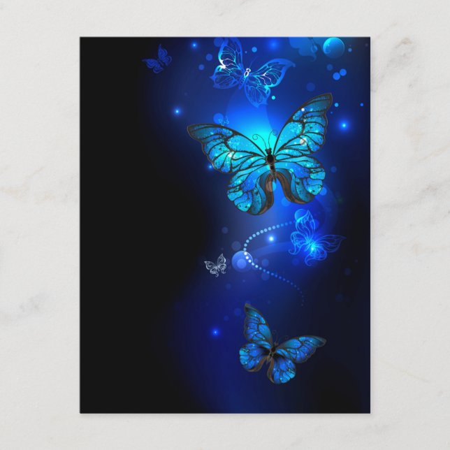 Morpho Butterfly in the Dark Background Enclosure Card (Front)