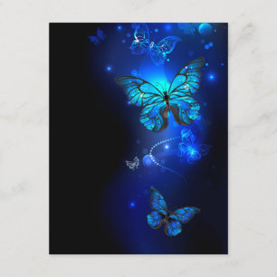 Morpho Butterfly in the Dark Background Enclosure Card