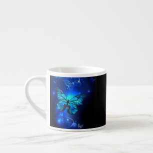 Morpho Butterfly in the Dark Background Espresso Cup