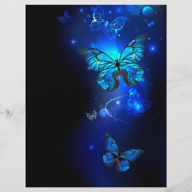 Morpho Butterfly in the Dark Background Flyer (Front)
