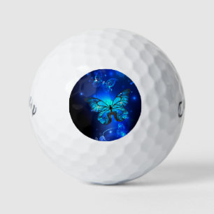 Morpho Butterfly in the Dark Background Golf Balls